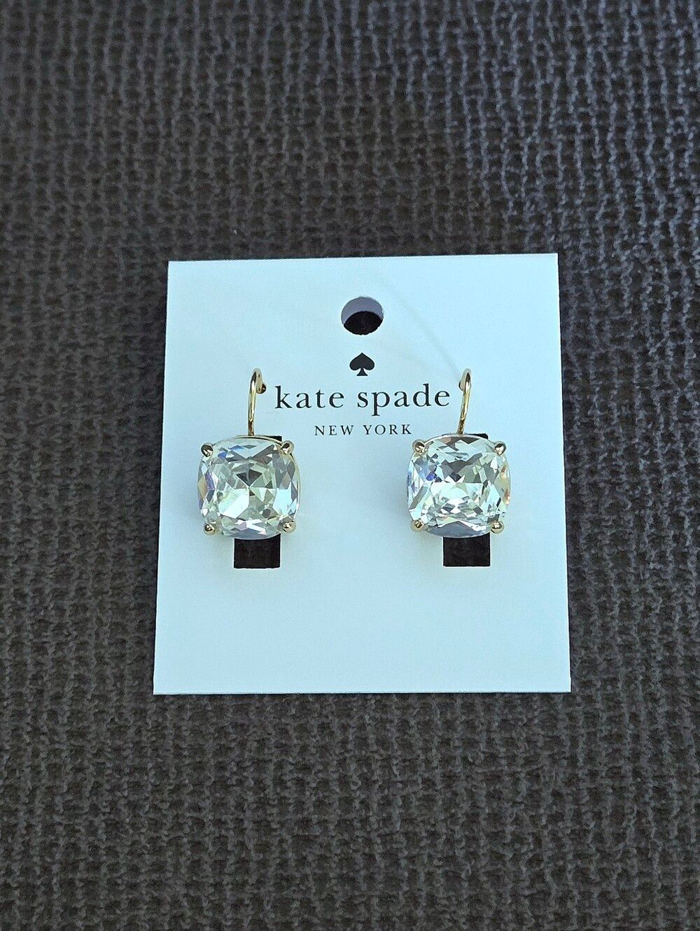 Kate Spade♠️ Clear Faceted Crystal💎 Cushion Earrings - Picture 15 of 16